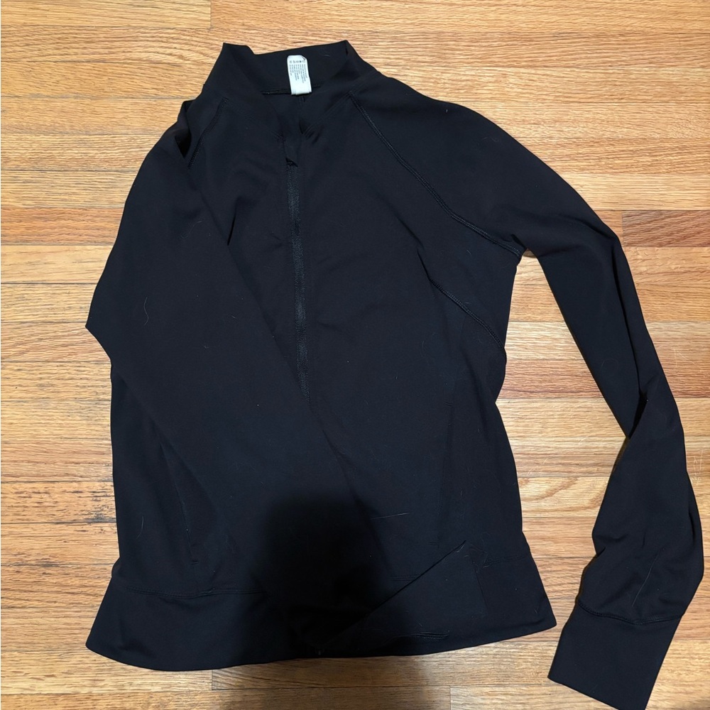 Yogalicious Black Long-Sleeve Quarter Zip Pullover